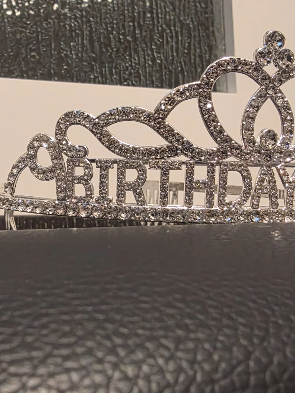 Birthday Girl Rhinestone Tiara Crown - Silver